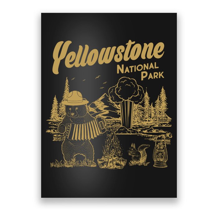 Yellowstone National Park Accordion Park Ranger Bear Poster