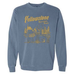 Yellowstone National Park Accordion Park Ranger Bear Garment-Dyed Sweatshirt