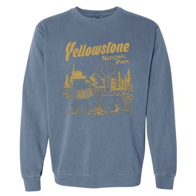 Yellowstone National Park Accordion Park Ranger Bear Garment-Dyed Sweatshirt