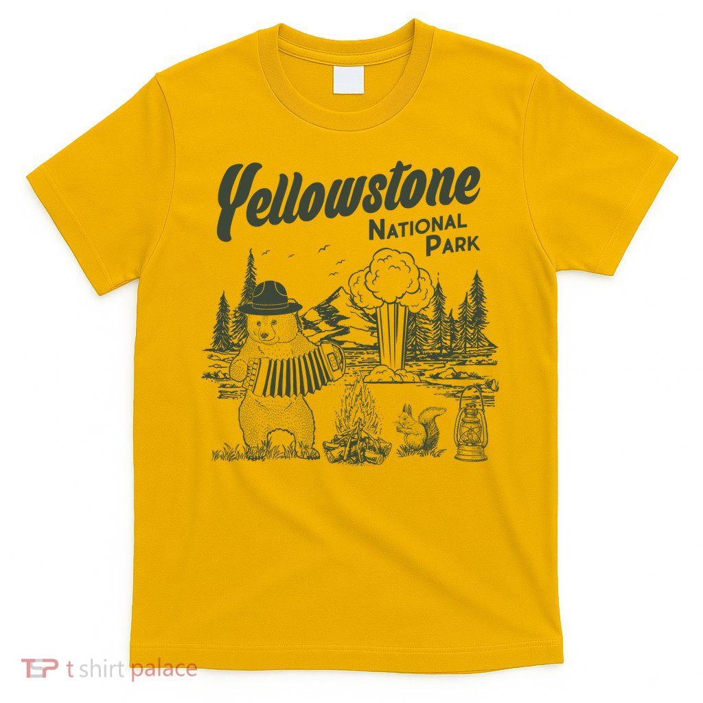 Yellowstone National Park Accordion Park Ranger Bear T-Shirt