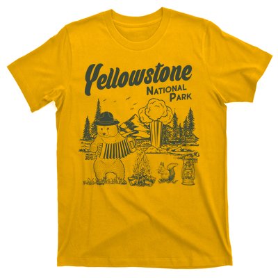 Yellowstone National Park Accordion Park Ranger Bear T-Shirt