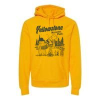 Yellowstone National Park Accordion Park Ranger Bear Premium Hoodie