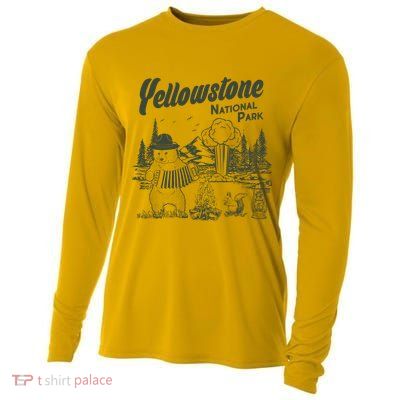 Yellowstone National Park Accordion Park Ranger Bear Cooling Performance Long Sleeve Crew