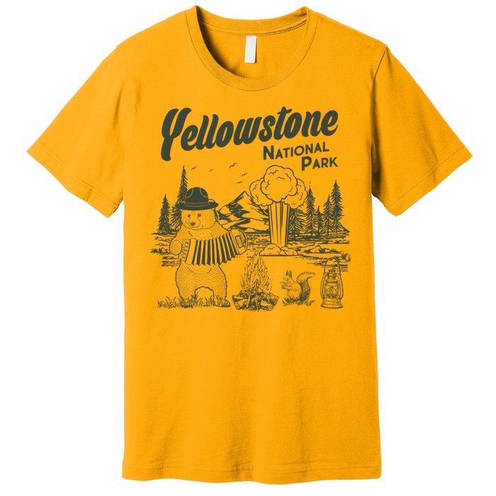 Yellowstone National Park Accordion Park Ranger Bear Premium T-Shirt