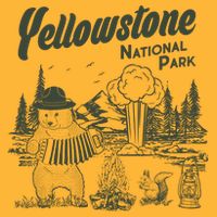 Yellowstone National Park Accordion Park Ranger Bear Trucker Hat