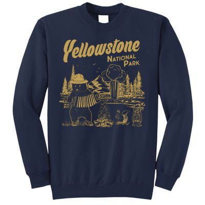 Yellowstone National Park Accordion Park Ranger Bear Tall Sweatshirt