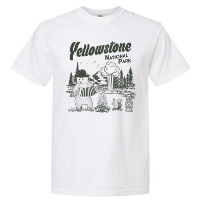 Yellowstone National Park Accordion Park Ranger Bear Garment-Dyed Heavyweight T-Shirt