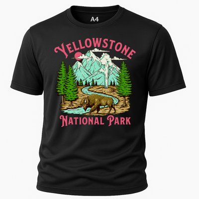 Yellowstone National Park Illustration Cooling Performance Crew T-Shirt