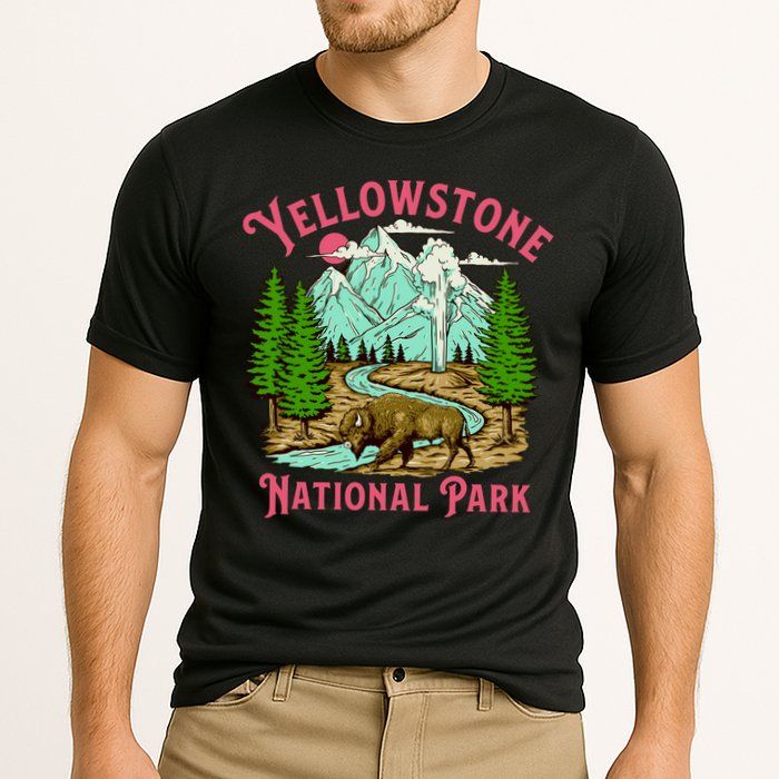 Yellowstone National Park Illustration Performance Shirt