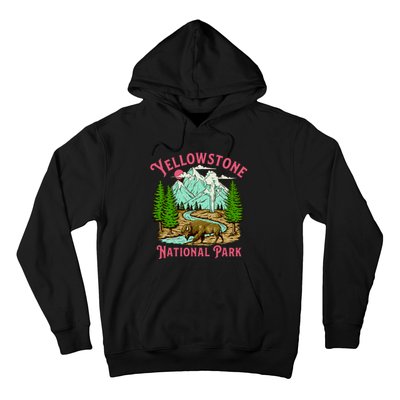 Yellowstone National Park Illustration Hoodie