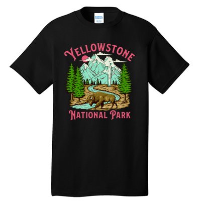 Yellowstone National Park Illustration Tall T-Shirt