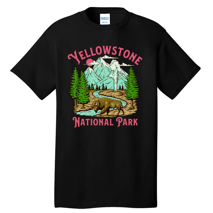 Yellowstone National Park Illustration Tall T-Shirt