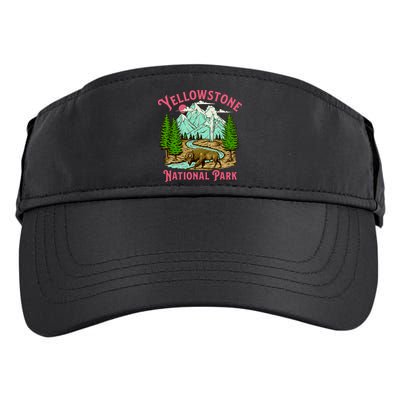 Yellowstone National Park Illustration Adult Drive Performance Visor