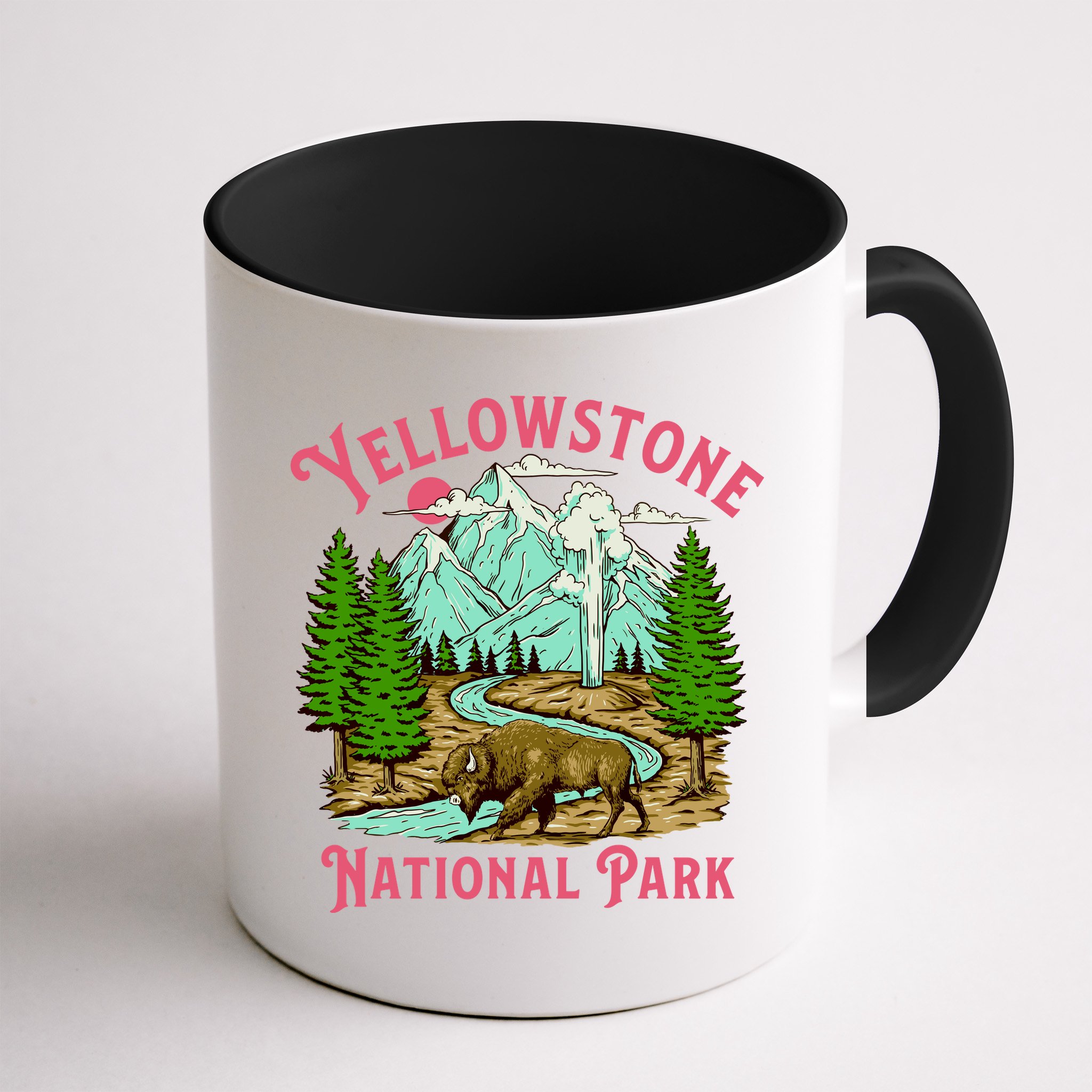 Yellowstone National Park Illustration Mug