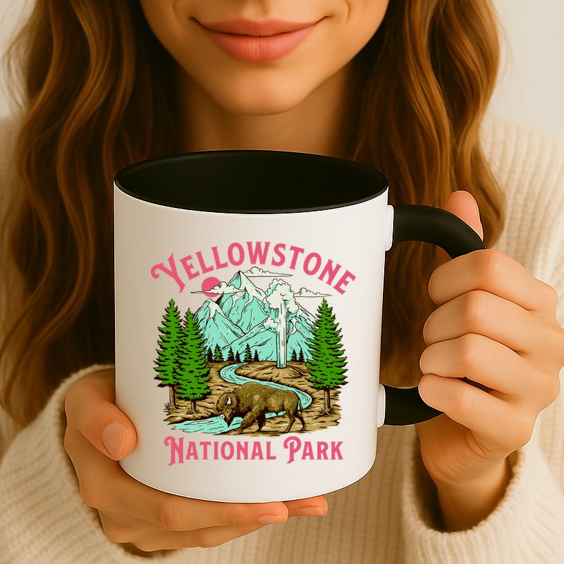 Yellowstone National Park Illustration Mug
