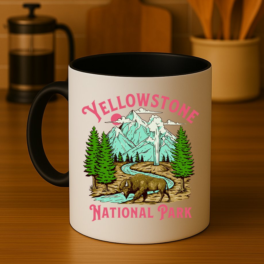Yellowstone National Park Illustration Mug