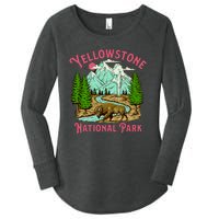 Yellowstone National Park Illustration Women's Perfect Tri Tunic Long Sleeve Shirt