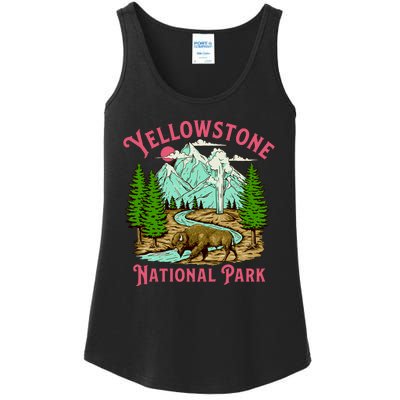 Yellowstone National Park Illustration Ladies Essential Tank