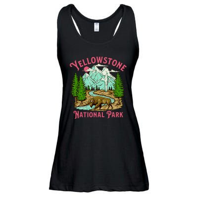 Yellowstone National Park Illustration Ladies Essential Flowy Tank