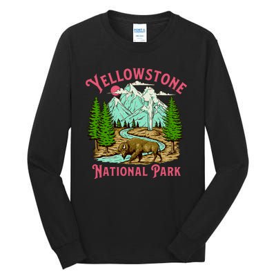 Yellowstone National Park Illustration Tall Long Sleeve T-Shirt