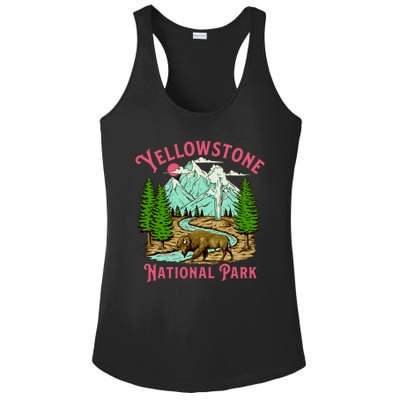 Yellowstone National Park Illustration Ladies PosiCharge Competitor Racerback Tank