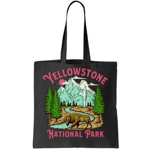 Yellowstone National Park Illustration Tote Bag