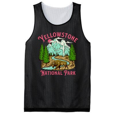 Yellowstone National Park Illustration Mesh Reversible Basketball Jersey Tank