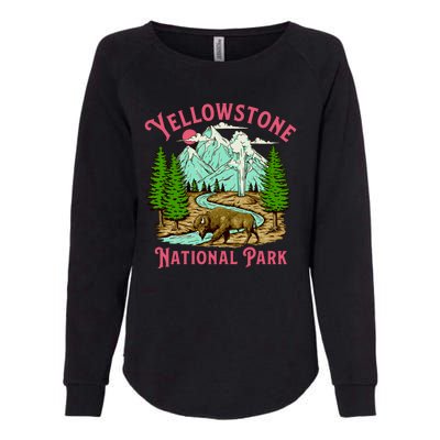 Yellowstone National Park Illustration Womens California Wash Sweatshirt