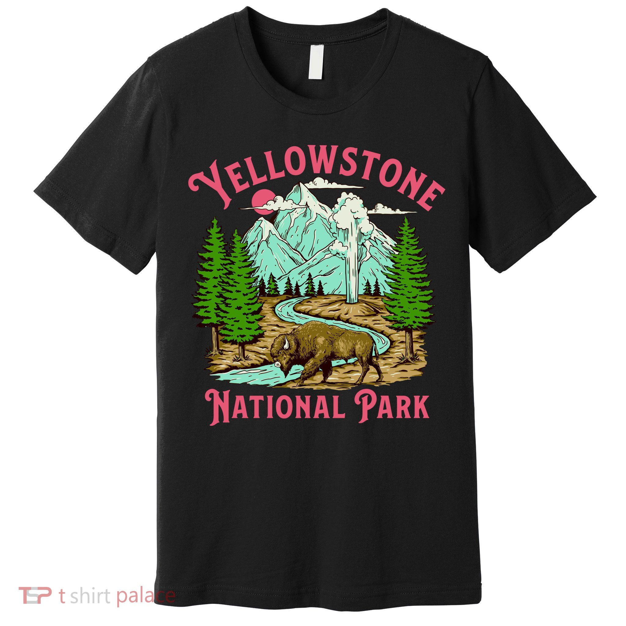 Yellowstone National Park Illustration Premium T-Shirt