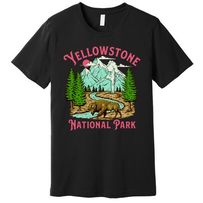 Yellowstone National Park Illustration Premium T-Shirt