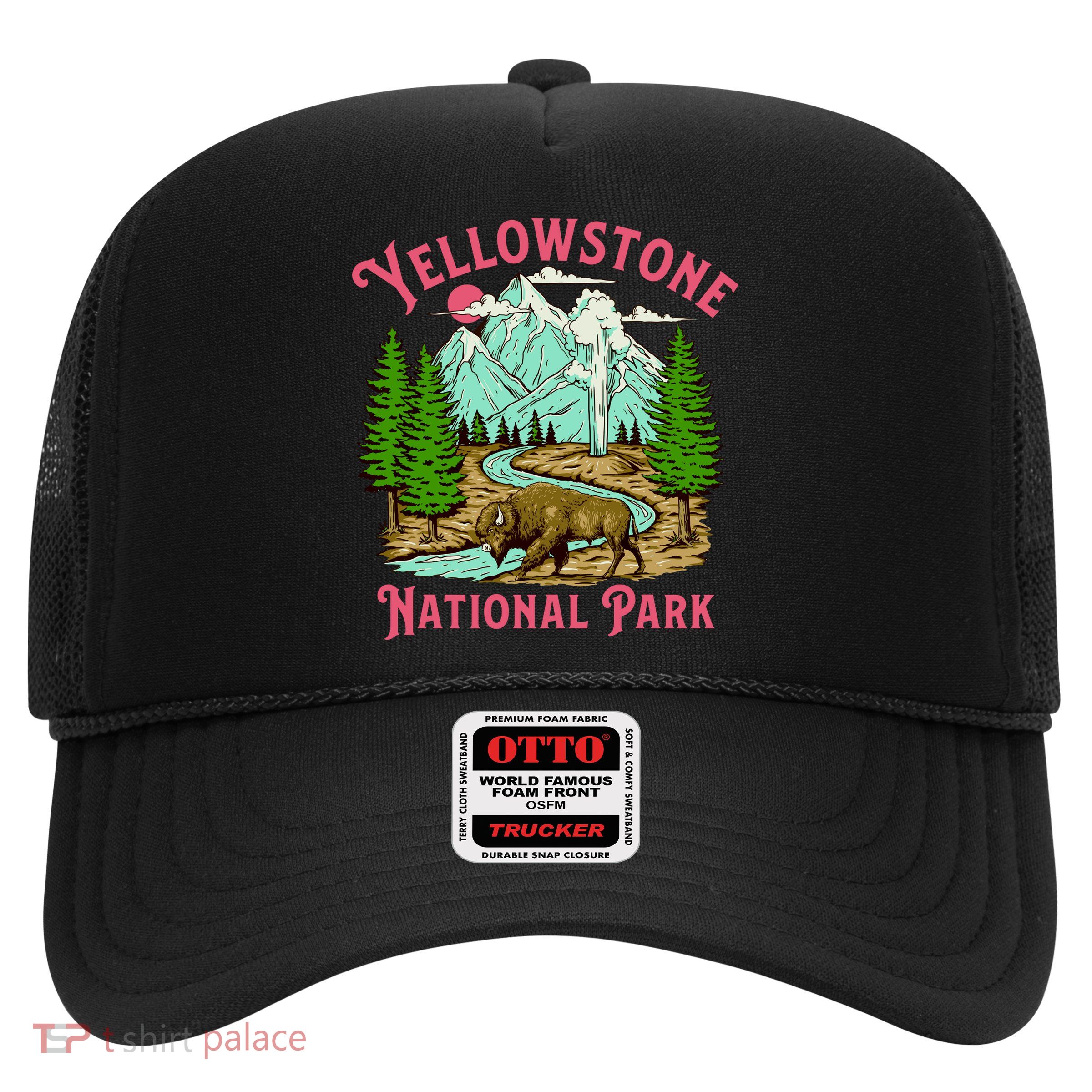Yellowstone National Park Illustration Trucker Hat