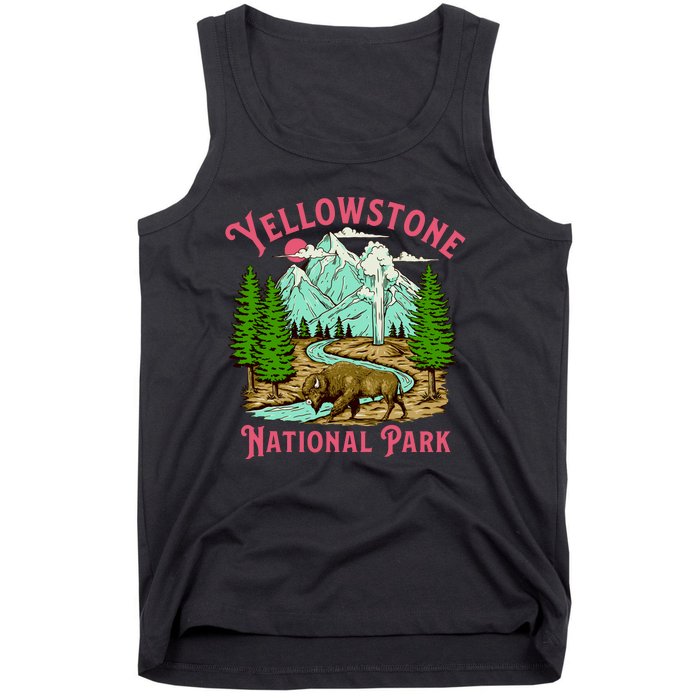 Yellowstone National Park Illustration Tank Top