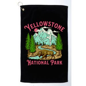 Yellowstone National Park Illustration Platinum Collection Golf Towel