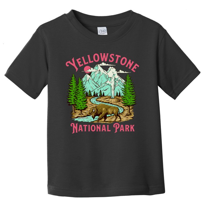 Yellowstone National Park Illustration Toddler T-Shirt