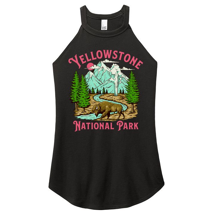 Yellowstone National Park Illustration Women's Perfect Tri Rocker Tank