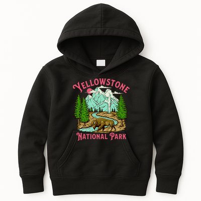 Yellowstone National Park Illustration Kids Hoodie