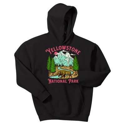 Yellowstone National Park Illustration Kids Hoodie