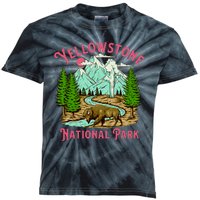 Yellowstone National Park Illustration Kids Tie-Dye T-Shirt