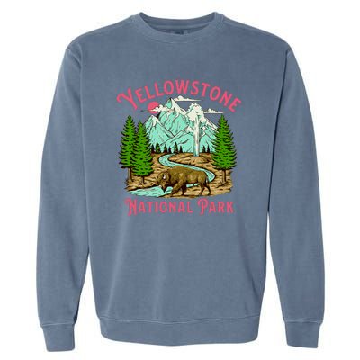 Yellowstone National Park Illustration Garment-Dyed Sweatshirt