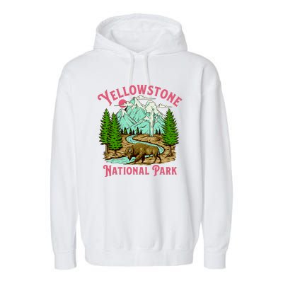 Yellowstone National Park Illustration Garment-Dyed Fleece Hoodie