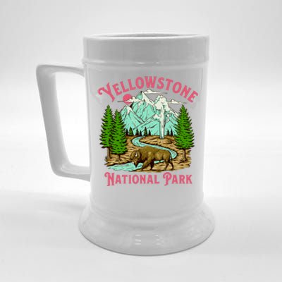 Yellowstone National Park Illustration Beer Stein