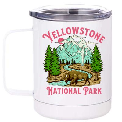 Yellowstone National Park Illustration 12 oz Stainless Steel Tumbler Cup