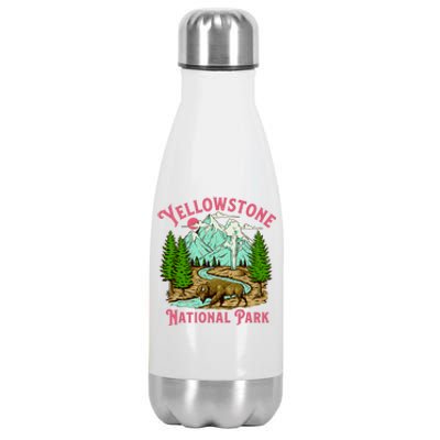 Yellowstone National Park Illustration Stainless Steel Insulated Water Bottle