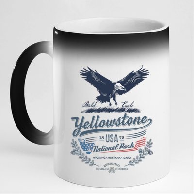 Yellowstone National Park USA 1872 Greatest Park of the World 11oz Black Color Changing Mug