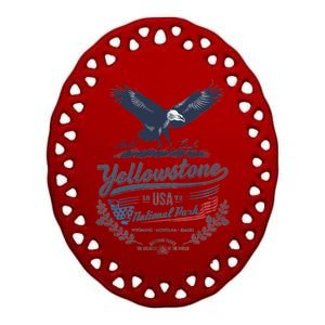 Yellowstone National Park USA 1872 Greatest Park of the World Ceramic Oval Ornament