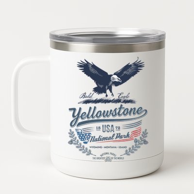 Yellowstone National Park USA 1872 Greatest Park of the World 12 oz Stainless Steel Tumbler Cup