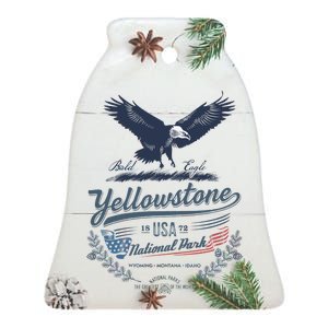 Yellowstone National Park USA 1872 Greatest Park of the World Ceramic Bell Ornament