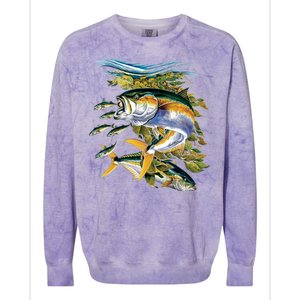 Yellowtail Fish Colorblast Crewneck Sweatshirt