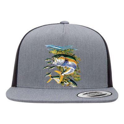 Yellowtail Fish Flat Bill Trucker Hat