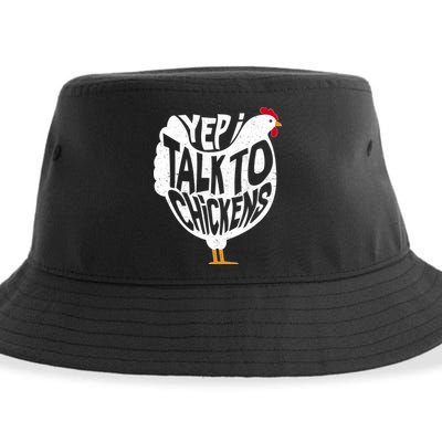 Yep I Talk To Chickens Sustainable Bucket Hat